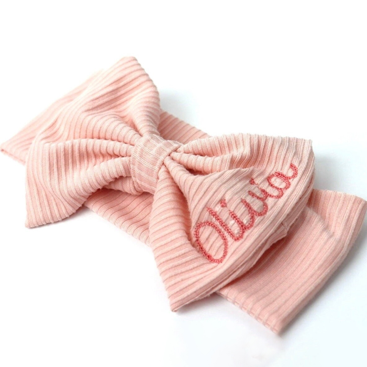 Personalized Embroidery Baby Girl Stretchy Bow Headband | CWBaby208