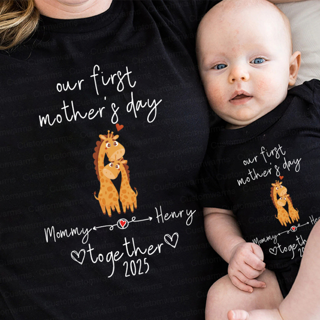 Personalized First Mother's Day Mommy and Baby Outfit | CWFamily43