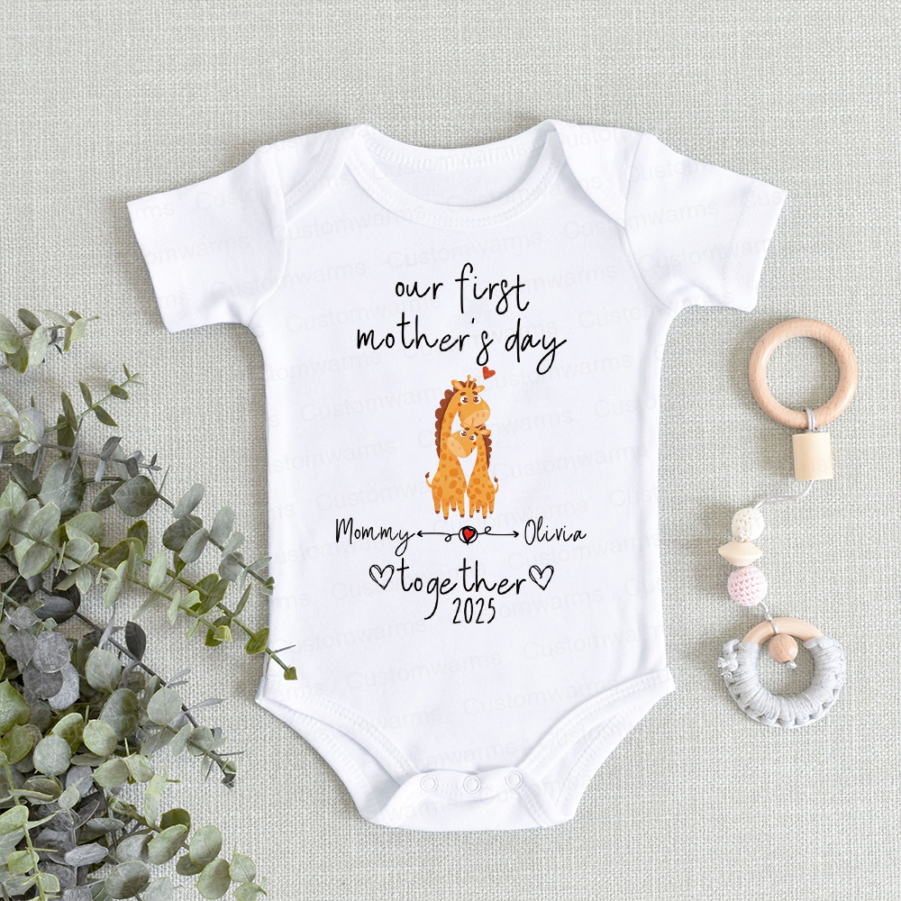 Personalized First Mother's Day Mommy and Baby Outfit | CWFamily43