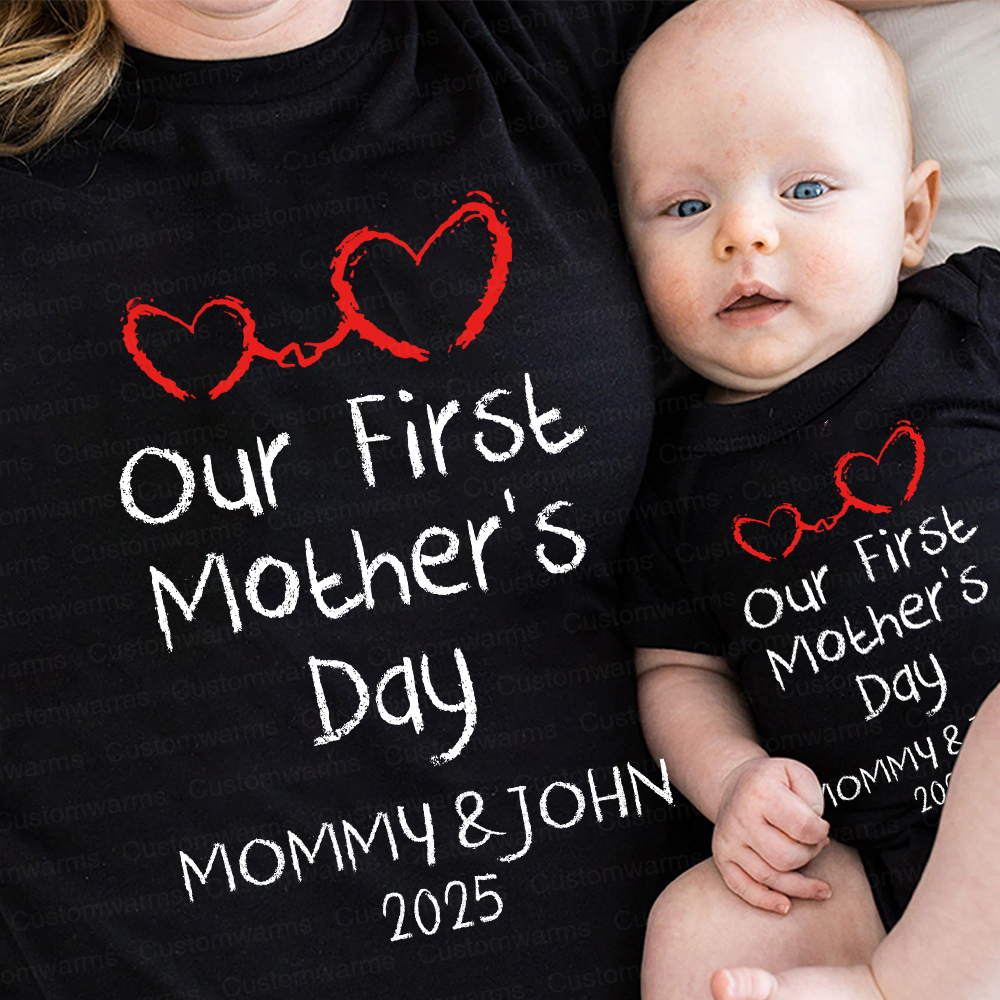 Personalized First Mother's Day Mommy and Baby Outfit | CWFamily44