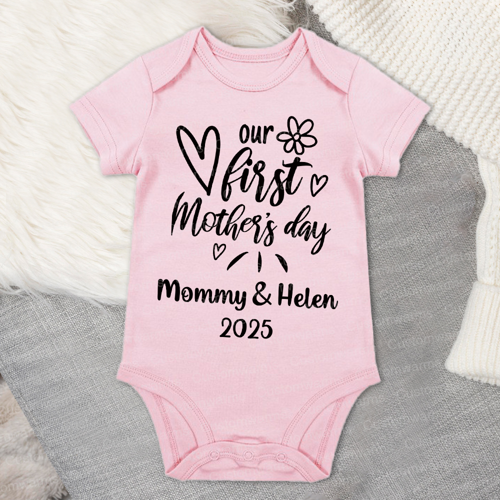 Personalized First Mother's Day Mommy and Baby Outfit | CWFamily45