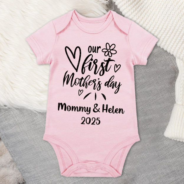 Personalized First Mother's Day Mommy and Baby Outfit | CWFamily45