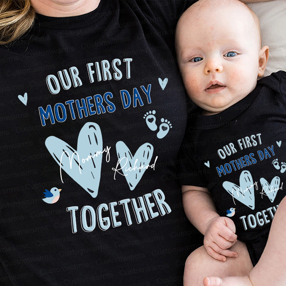 Personalized First Mother's Day Mommy and Baby Outfit | CWFamily47