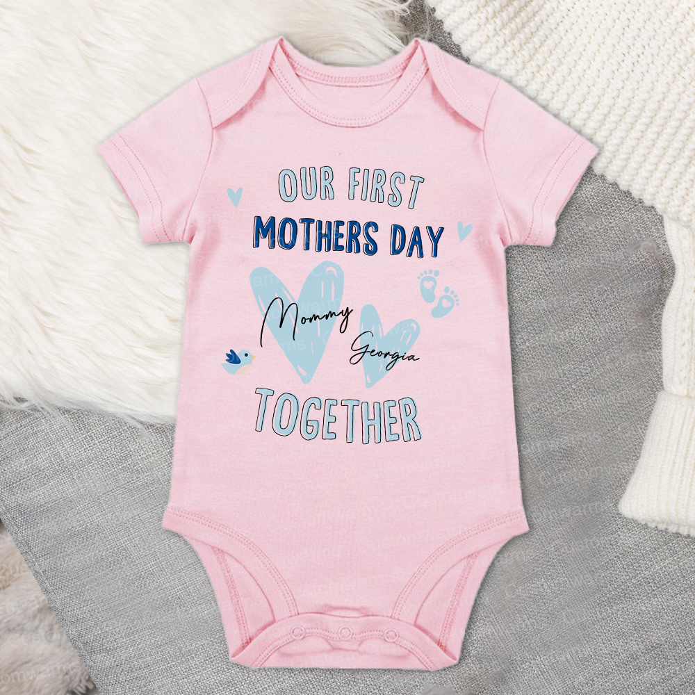 Personalized First Mother's Day Mommy and Baby Outfit | CWFamily47