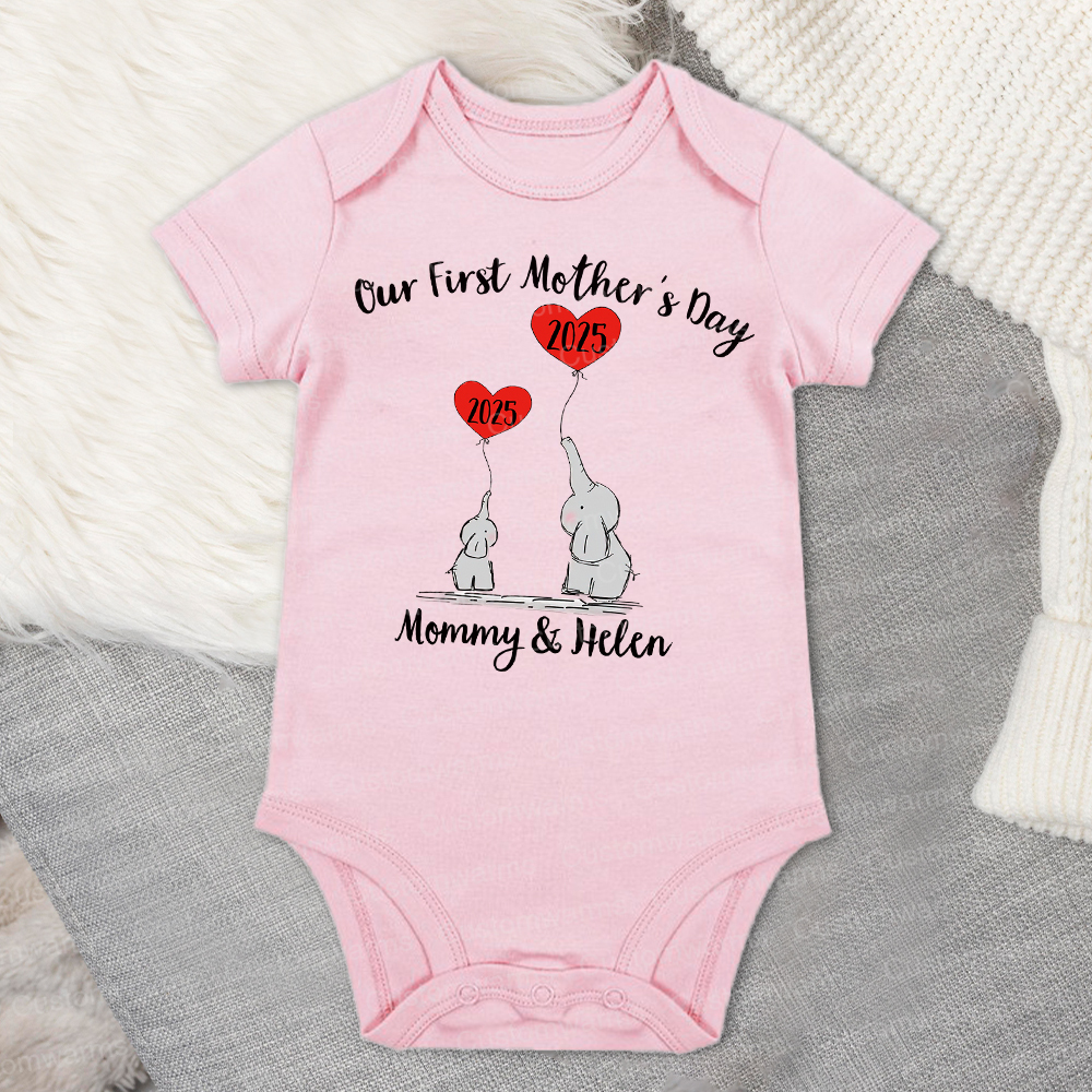 Personalized First Mother's Day Mommy and Baby Outfit | CWFamily48
