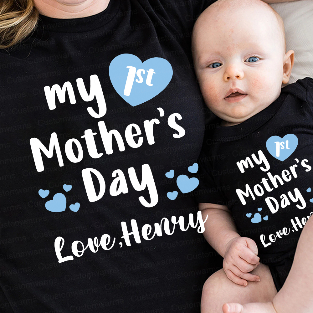 Personalized First Mother's Day Mommy and Baby Outfit | CWFamily49