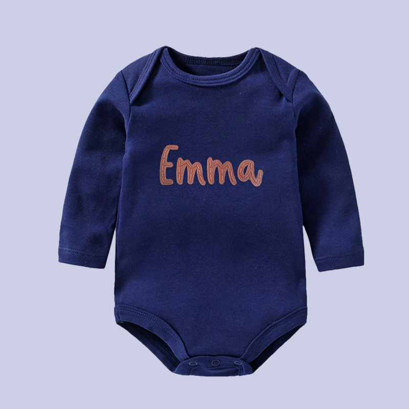 Personalized Hand-Embroidered Baby Cozy Soft Romper | inRomper21