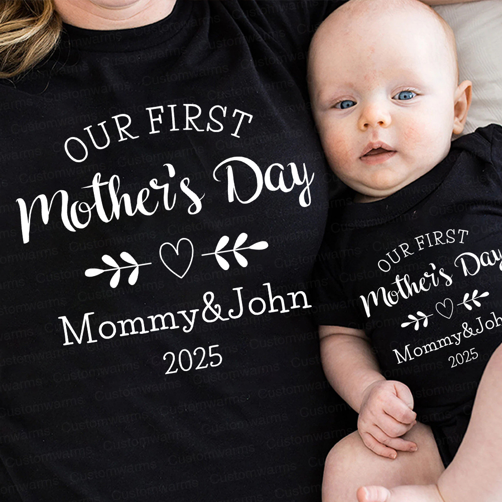 Personalized First Mother's Day Mommy and Baby Outfit | CWFamily50