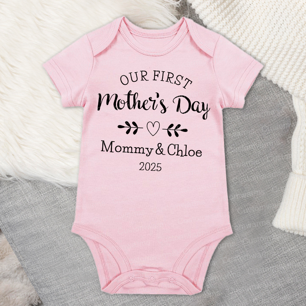Personalized First Mother's Day Mommy and Baby Outfit | CWFamily50