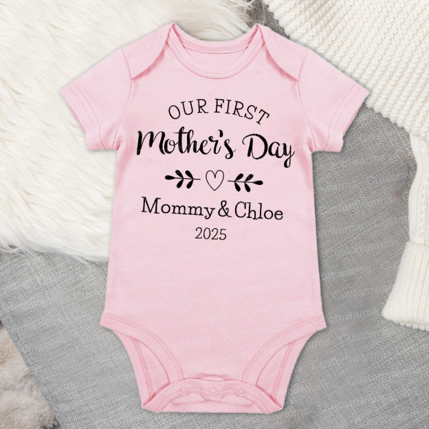 Personalized First Mother's Day Mommy and Baby Outfit | CWFamily50