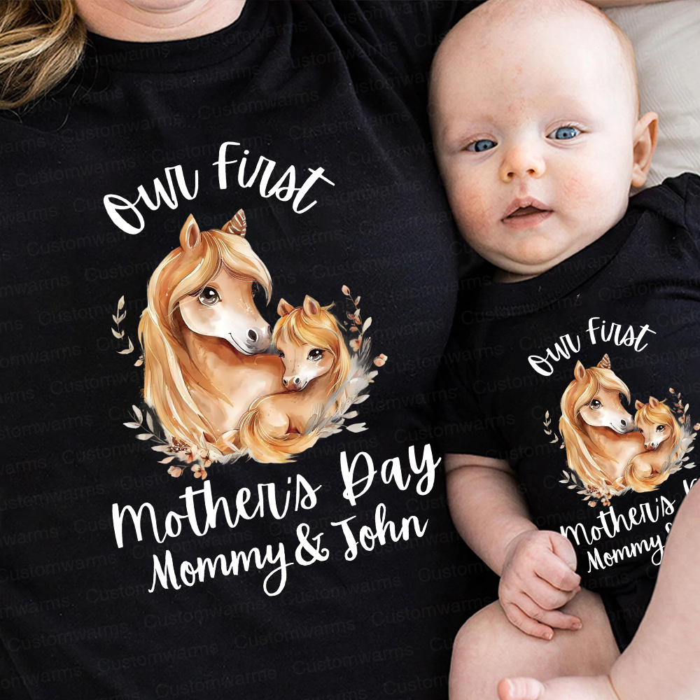 Personalized First Mother's Day Mommy and Baby Outfit | CWFamily51