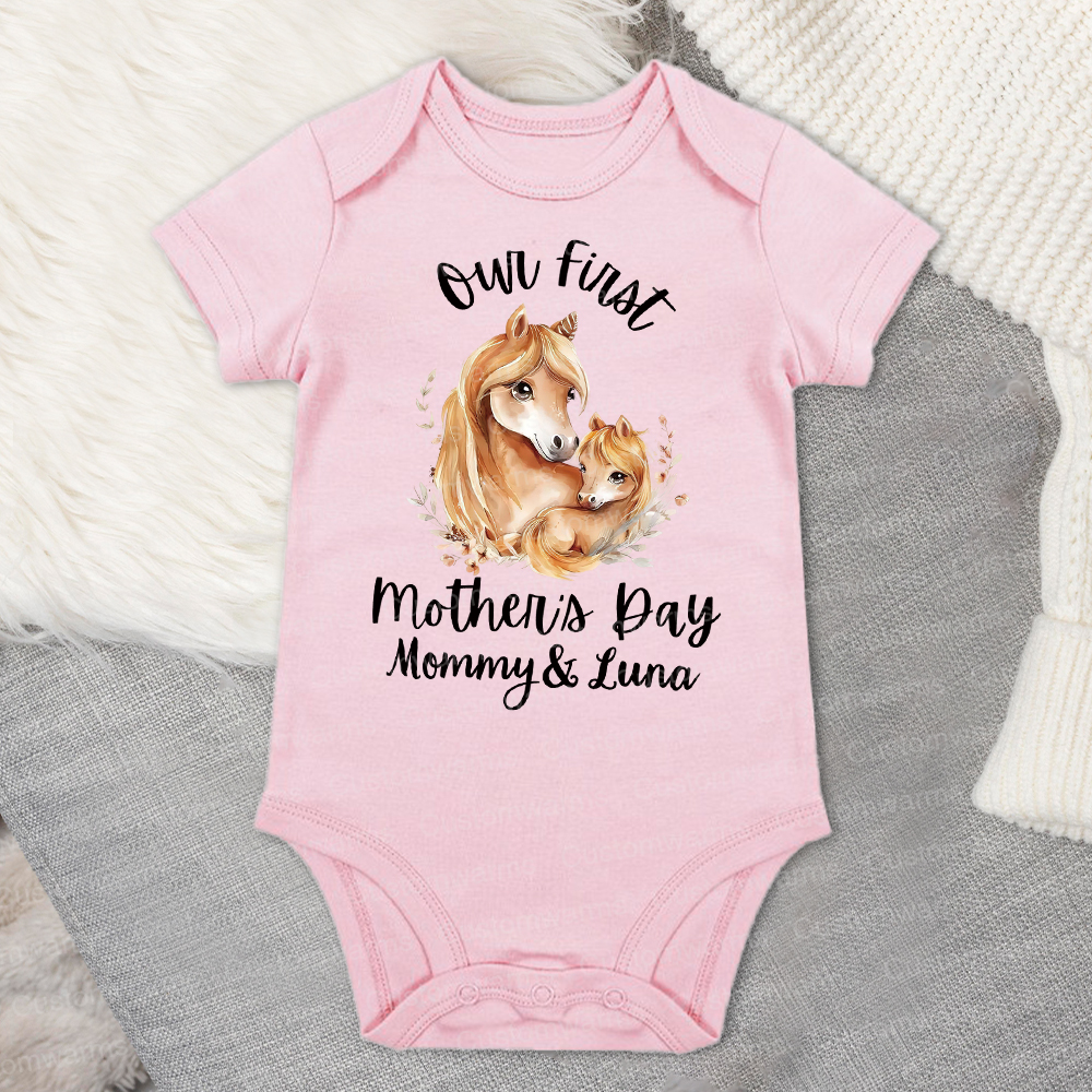 Personalized First Mother's Day Mommy and Baby Outfit | CWFamily51
