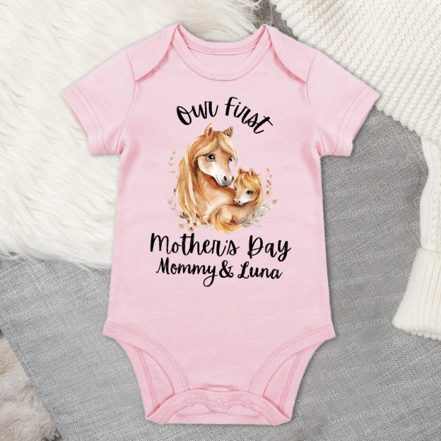 Personalized First Mother's Day Mommy and Baby Outfit | CWFamily51