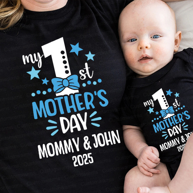 Personalized First Mother's Day Mommy and Baby Outfit | CWFamily53
