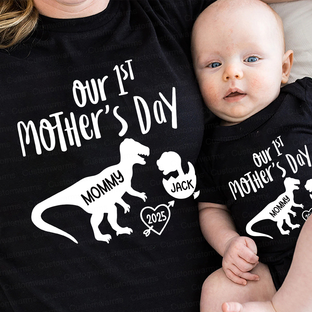 Personalized First Mother's Day Mommy and Baby Outfit | CWFamily55