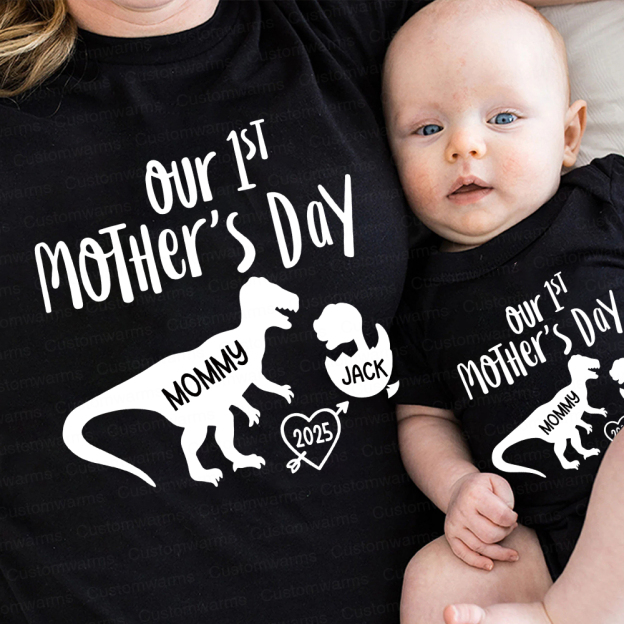 Personalized First Mother's Day Mommy and Baby Outfit | CWFamily55