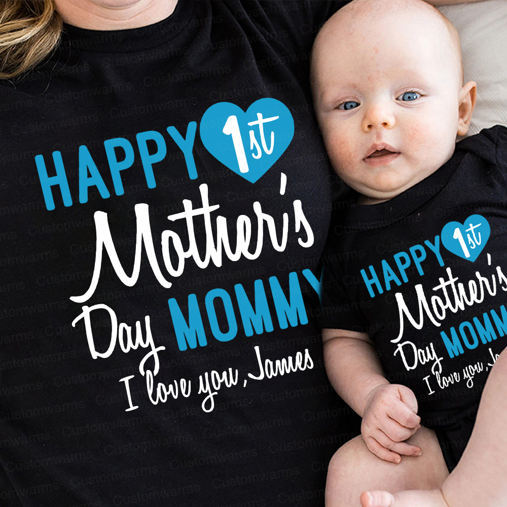 Personalized First Mother's Day Mommy and Baby Outfit | CWFamily56