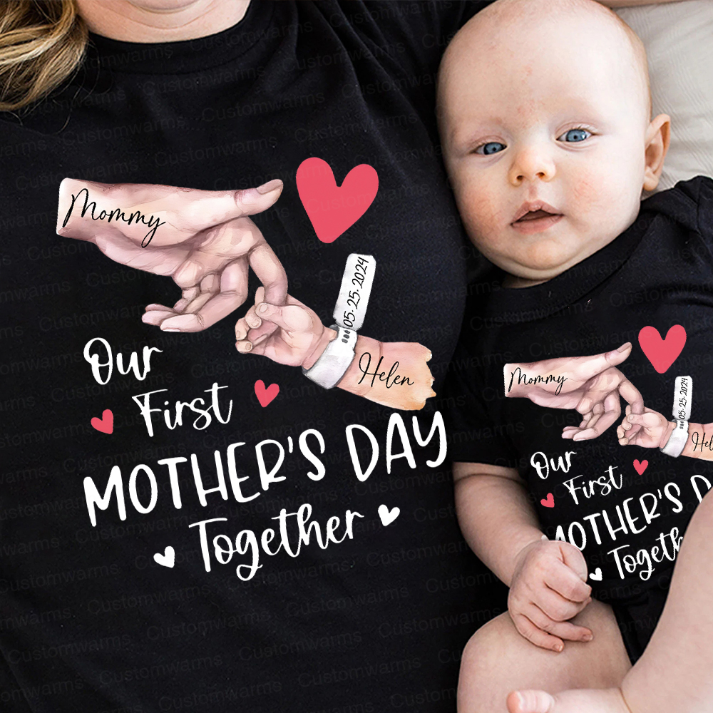 Personalized First Mother's Day Mommy and Baby Outfit | CWFamily57