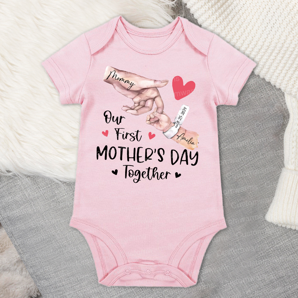 Personalized First Mother's Day Mommy and Baby Outfit | CWFamily57