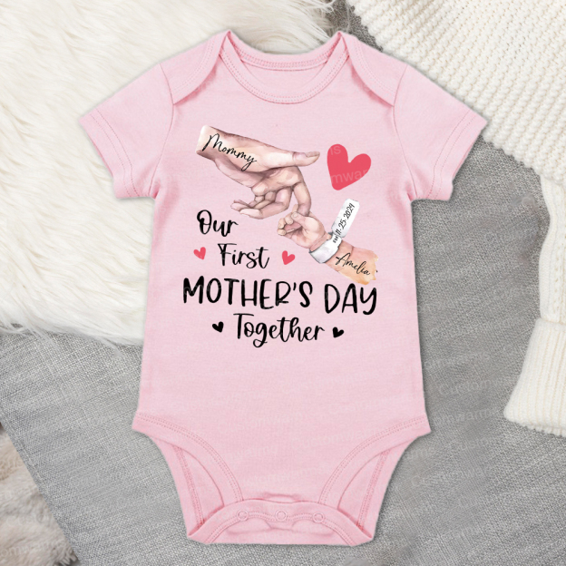 Personalized First Mother's Day Mommy and Baby Outfit | CWFamily57