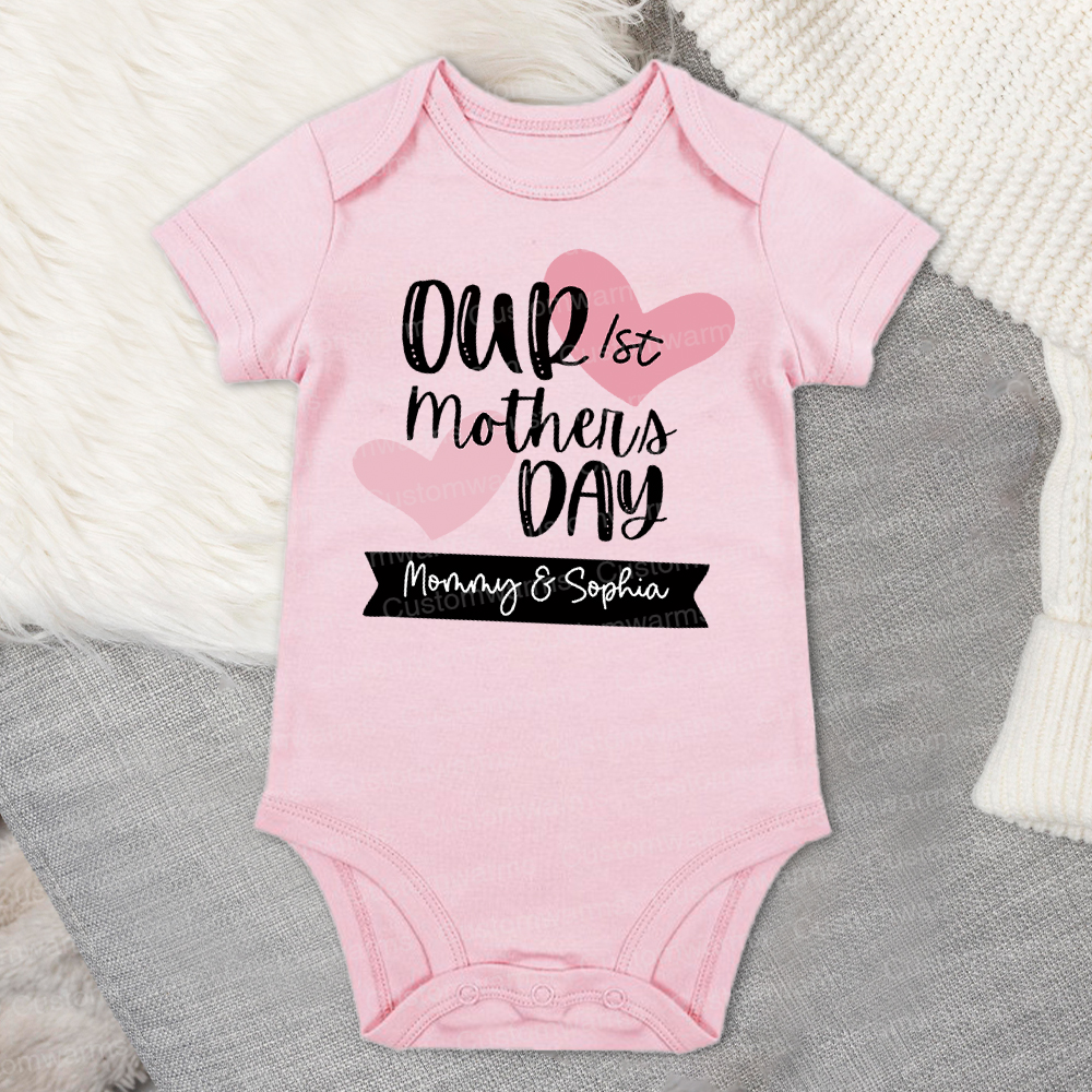 Personalized First Mother's Day Mommy and Baby Outfit | CWFamily58