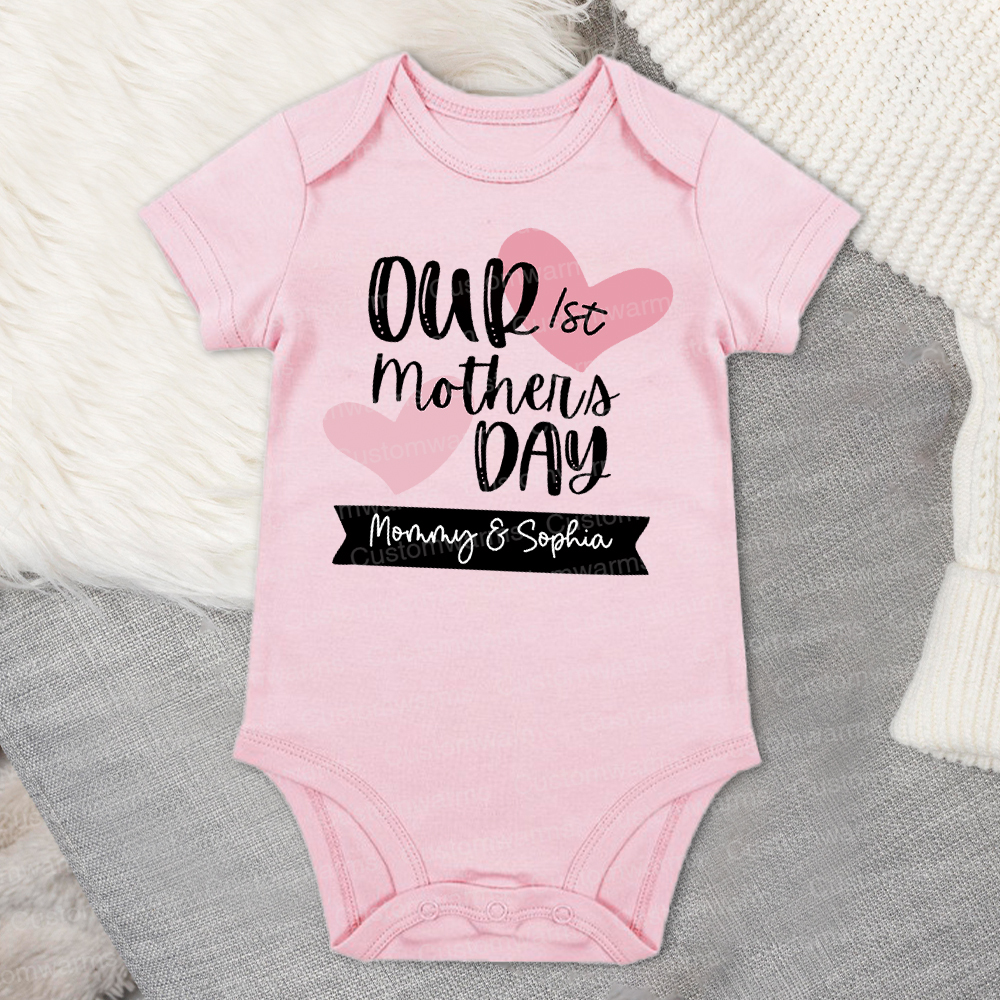 Personalized First Mother's Day Mommy and Baby Outfit | CWFamily58