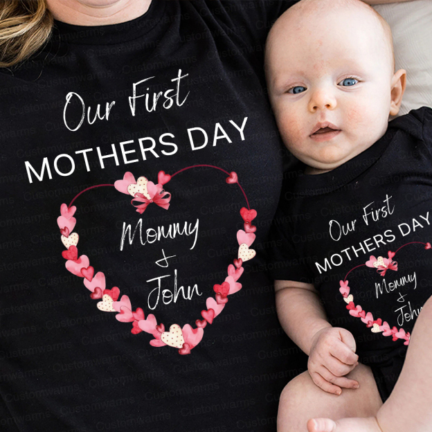 Personalized First Mother's Day Mommy and Baby Outfit | CWFamily59