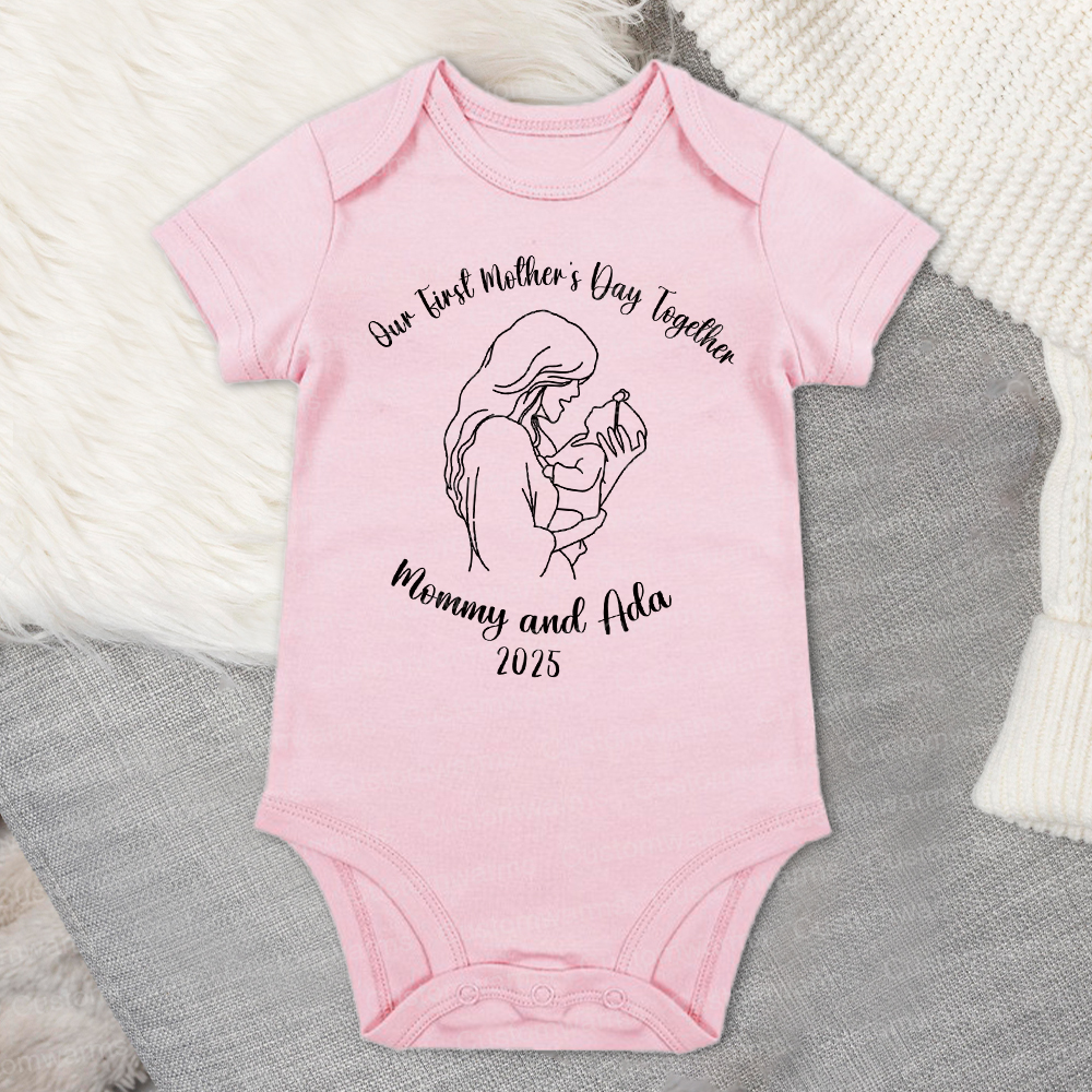 Personalized First Mother's Day Mommy and Baby Outfit | CWFamily61