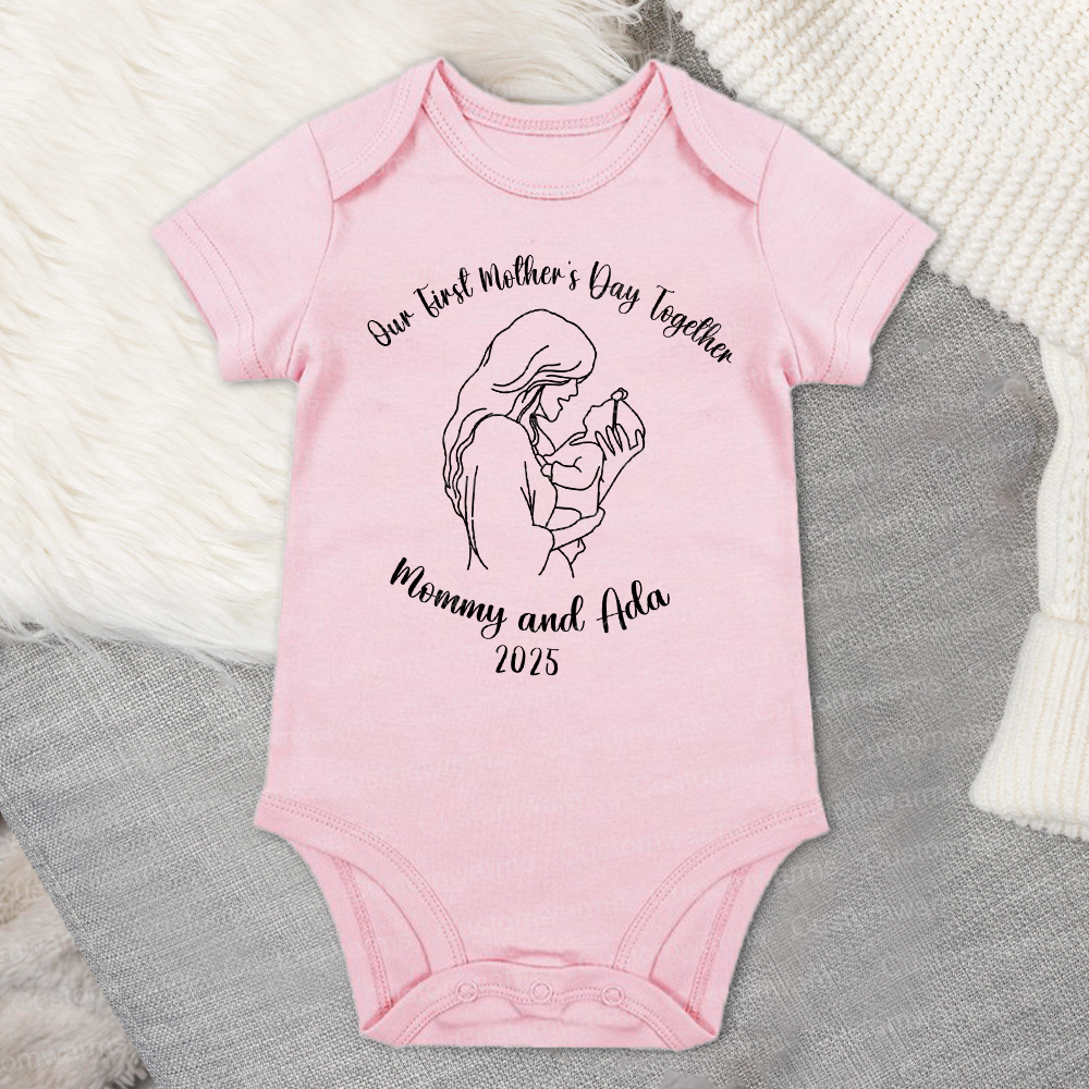 Personalized First Mother's Day Mommy and Baby Outfit | CWFamily61