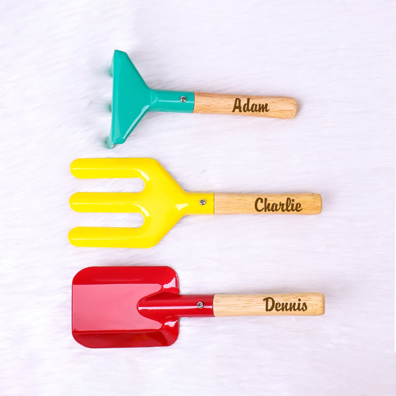 Personalized Color Cotton Apron with Garden Toy Set | Apron07