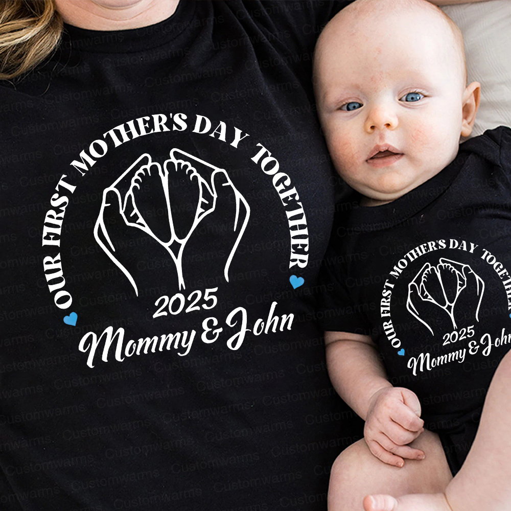Personalized First Mother's Day Mommy and Baby Outfit | CWFamily63