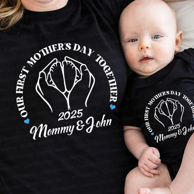 Personalized First Mother's Day Mommy and Baby Outfit | CWFamily63