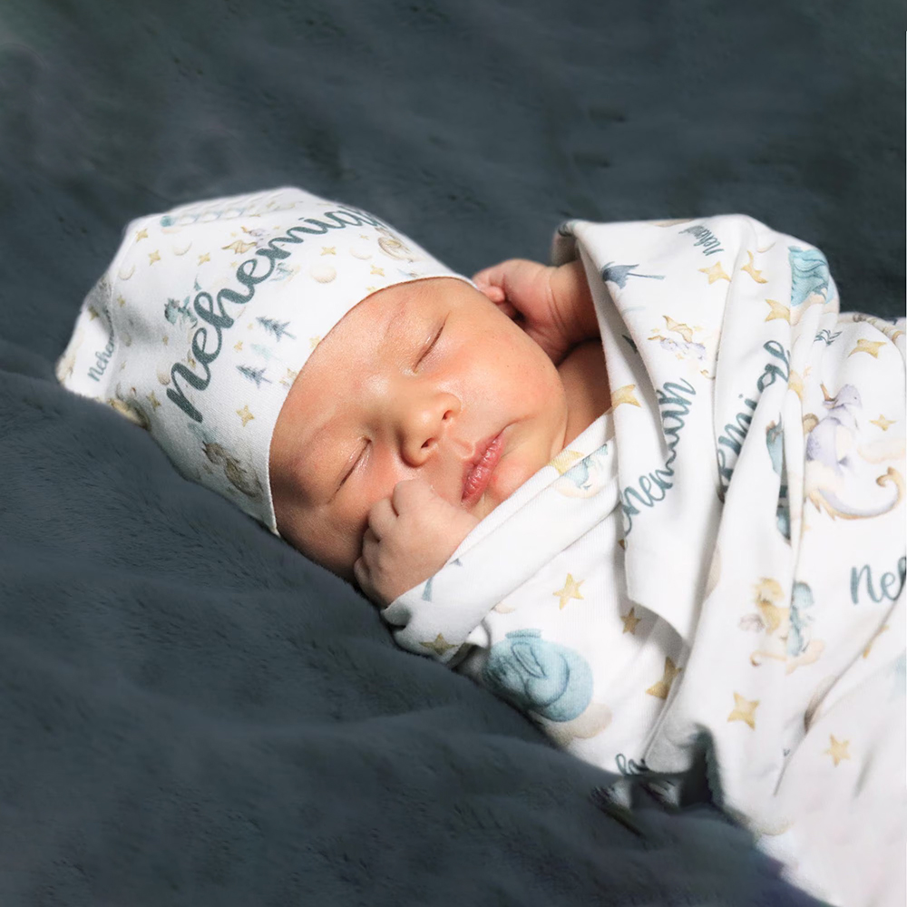 Personalized Baby Swaddle Blanket Set for Comfort & Unique | BBBlanket26