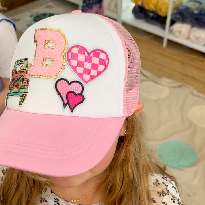 Personalized Kids Chenille Patch Trucker Hat | CWBeach188