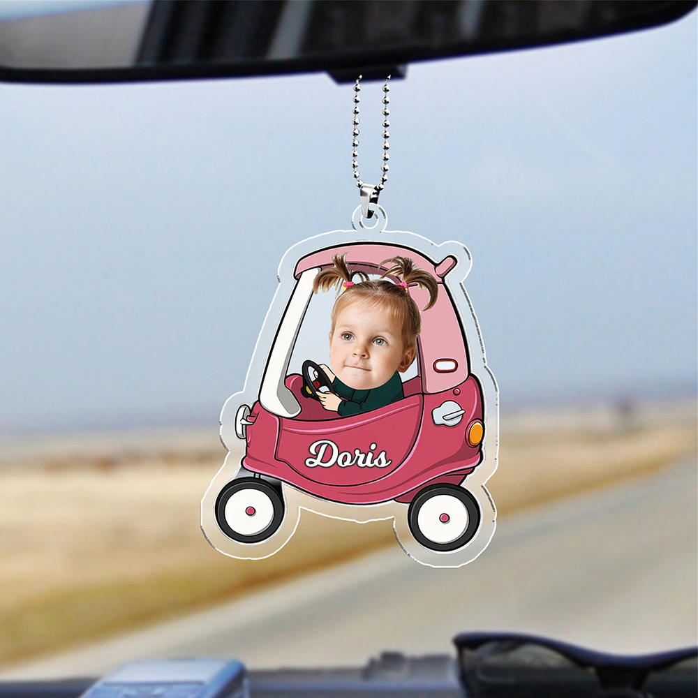 Personalized Kid Photos Car Hanger Fathers Day Gift | CWToy125