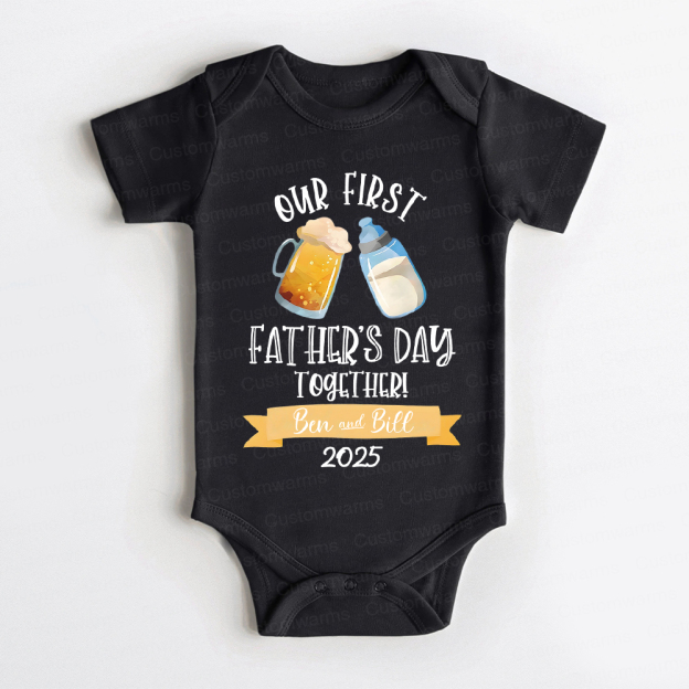 Personalized First Father's Day Daddy and Baby Outfit | CWFamily64
