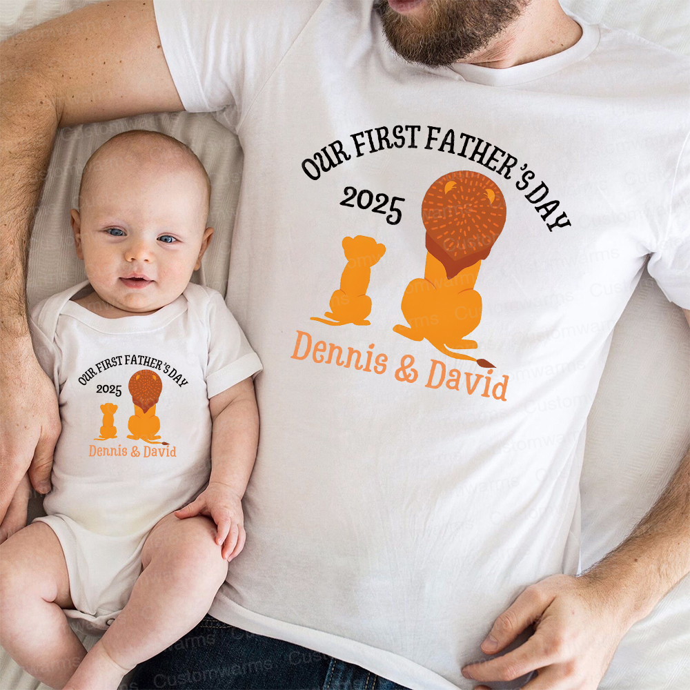 Personalized First Father's Day Daddy and Baby Outfit | CWFamily65