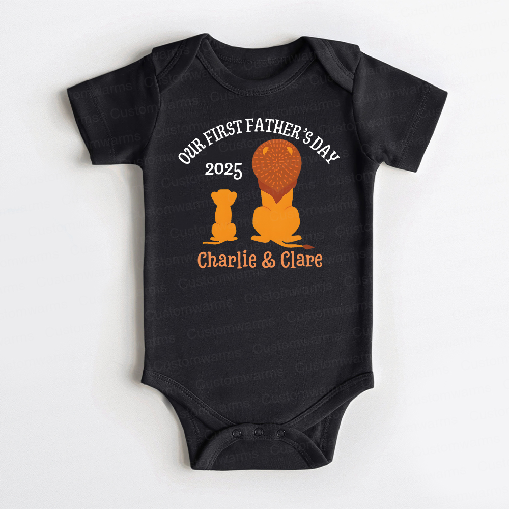 Personalized First Father's Day Daddy and Baby Outfit | CWFamily65