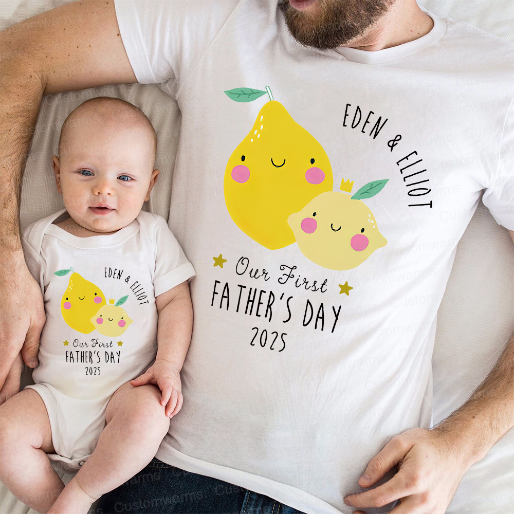 Personalized First Father's Day Daddy and Baby Outfit | CWFamily69