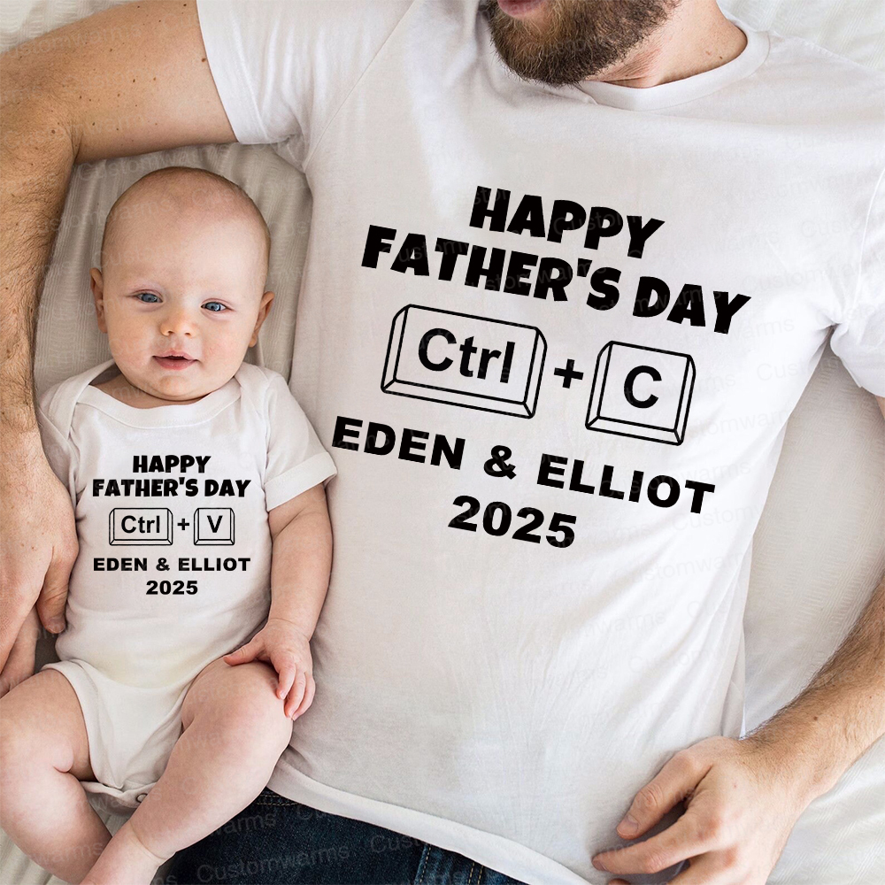 Personalized First Father's Day Daddy and Baby Outfit | CWFamily71