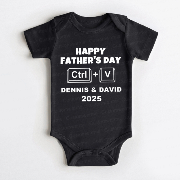 Personalized First Father's Day Daddy and Baby Outfit | CWFamily71