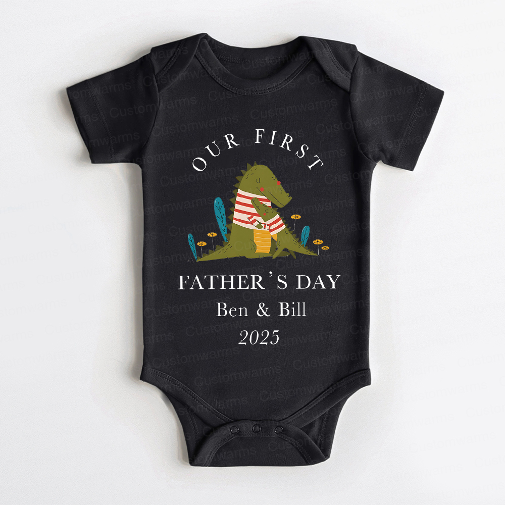 Personalized First Father's Day Daddy and Baby Outfit | CWFamily72
