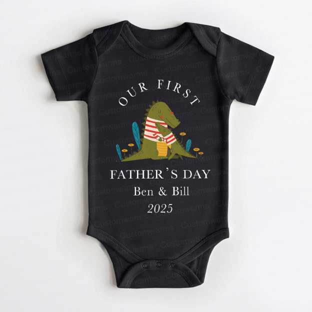 Personalized First Father's Day Daddy and Baby Outfit | CWFamily72