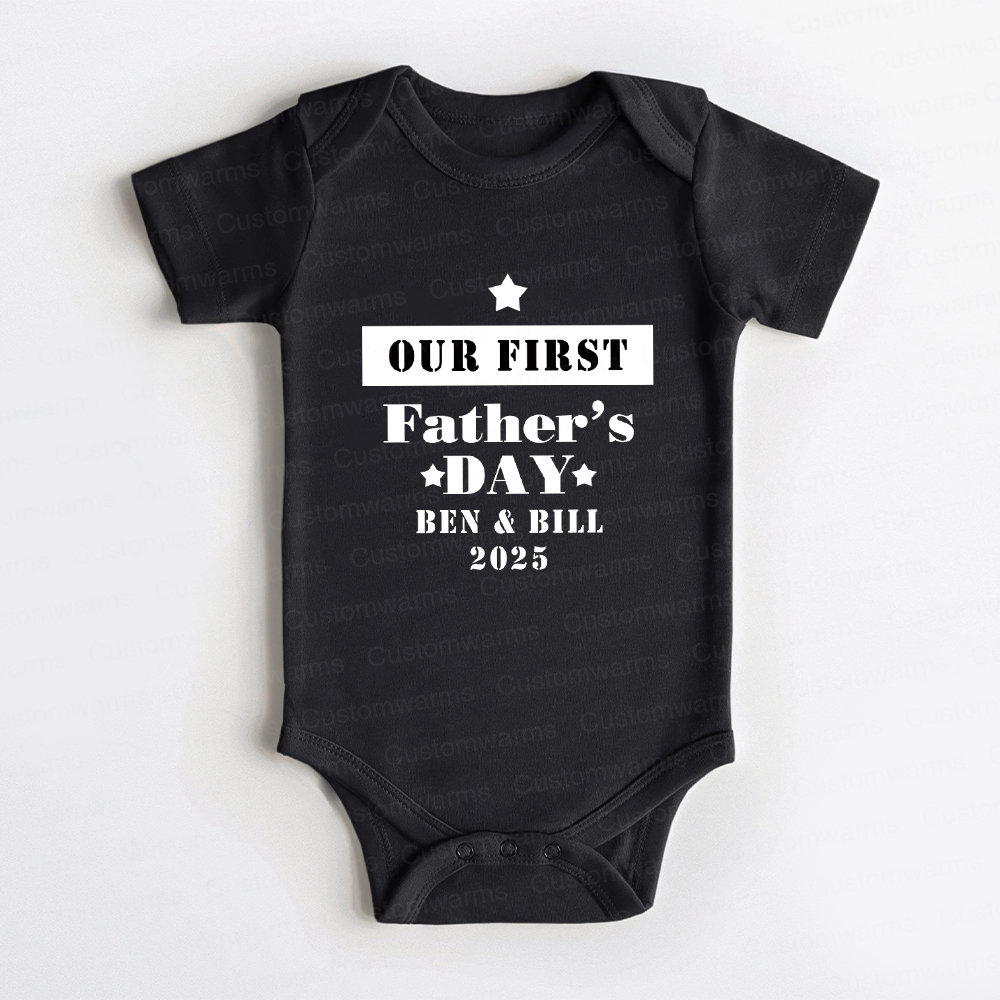 Personalized First Father's Day Daddy and Baby Outfit | CWFamily73