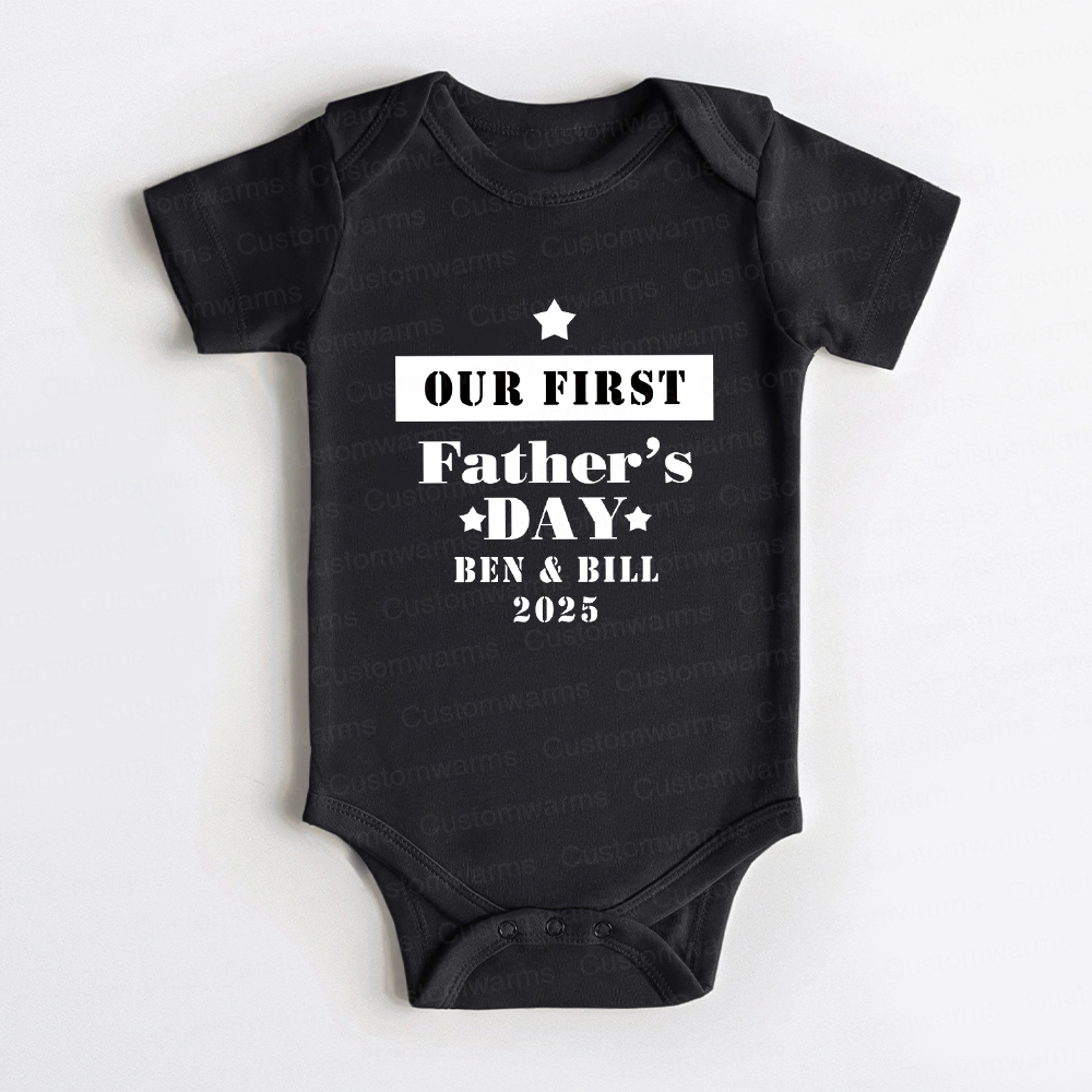 Personalized First Father's Day Daddy and Baby Outfit | CWFamily73