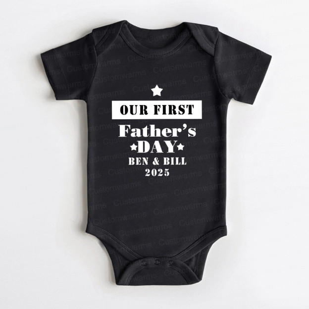 Personalized First Father's Day Daddy and Baby Outfit | CWFamily73
