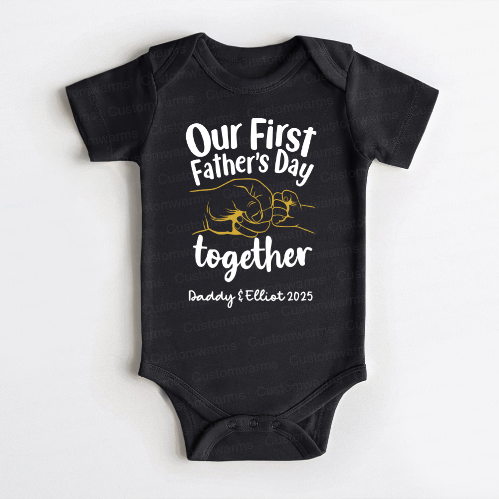 Personalized First Father's Day Daddy and Baby Outfit | CWFamily74