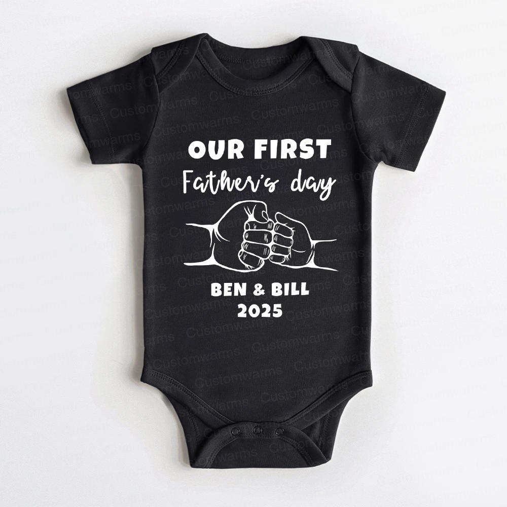 Personalized First Father's Day Daddy and Baby Outfit | CWFamily67