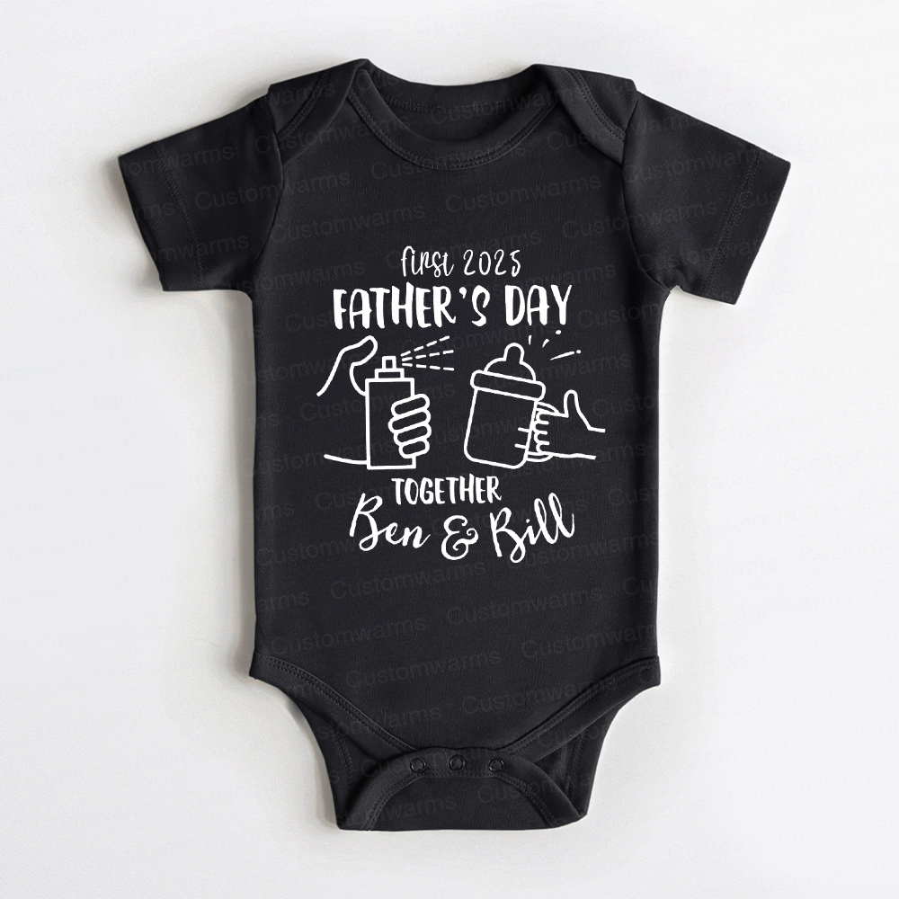 Personalized First Father's Day Daddy and Baby Outfit | CWFamily68
