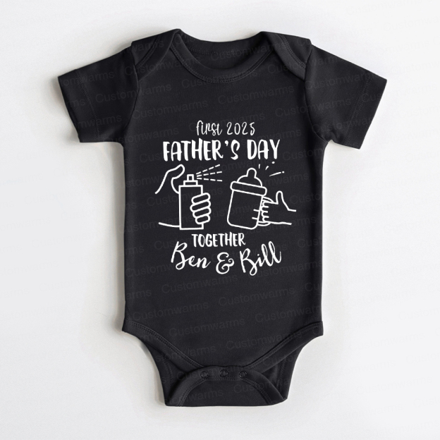 Personalized First Father's Day Daddy and Baby Outfit | CWFamily68